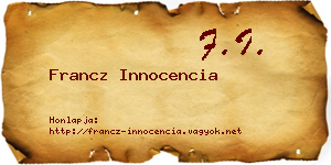 Francz Innocencia névjegykártya